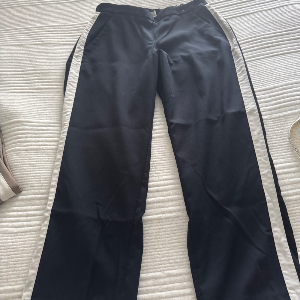 Abercrombie & Fitch Black and White Joggers with Sporty Stripes